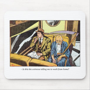 Mousepad Vintage Horror Comic Panel Apresentando O Receptor