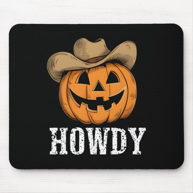 Mousepad Vintage Howdy Pumpkin Cowboy Ocidental (Frente)