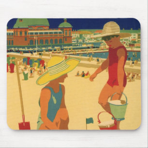 Mousepad Vintage Infantil, Irmãs Férias Familiares na Pra