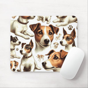 Mousepad Vintage Jack Russell Terrier Seamless