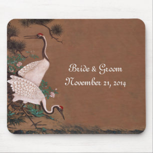 Mousepad Vintage Japoneses Cranes Convites De Casamento
