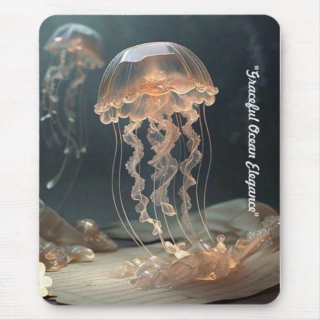 Mousepad "Vintage Jellyfish Elegance" (Frente)