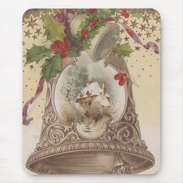 Mousepad Vintage Joyous Christmas Bell (Frente)