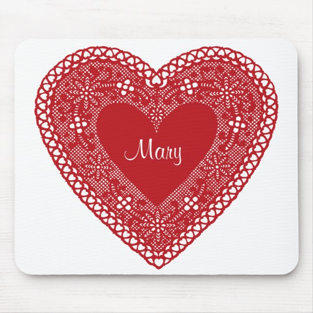 Mousepad Vintage Lace Heart (Frente)