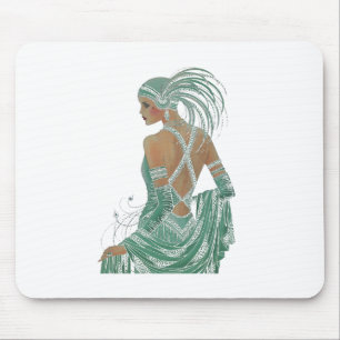 Mousepad Vintage Ladies indo Impressão de Arte Verde