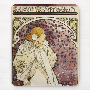 Mousepad Vintage Lady of Camellias por Alphonse Mucha