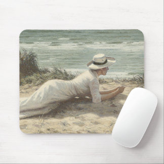 Mousepad Vintage Lady on Beach