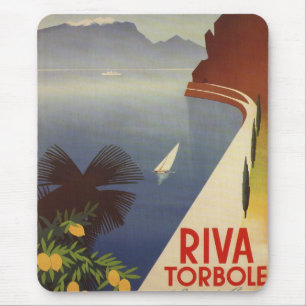 Mousepad Vintage Lake Garda Riva Torbole Itália Turismo