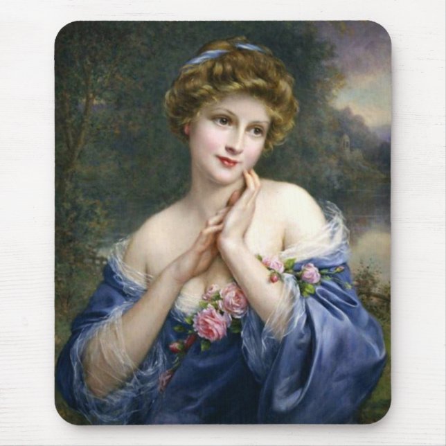 Mousepad Vintage Linda Senhora de Azul (Frente)