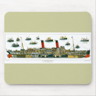 Mousepad Vintage Lithógrafo British Ocean Liner RMS Caronia