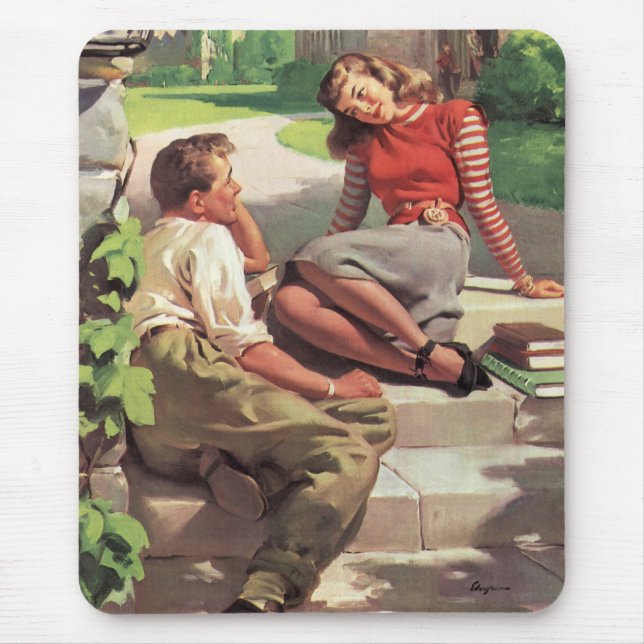 Mousepad Vintage Love and Romance, Segundo grau Swethearts (Frente)