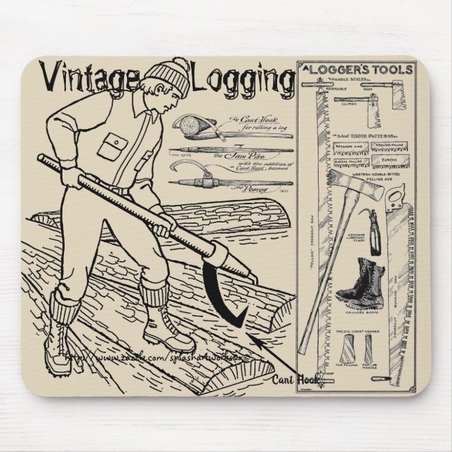 Mousepad "Vintage Lumberjack Tools" (Frente)
