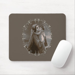 Mousepad Vintage Madonna e Child com Silver Frame