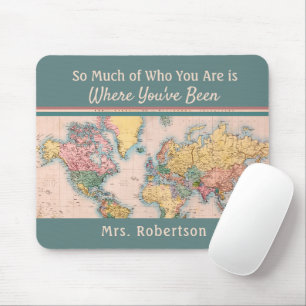 Mousepad Vintage Map World Atlas Viagem Lover's