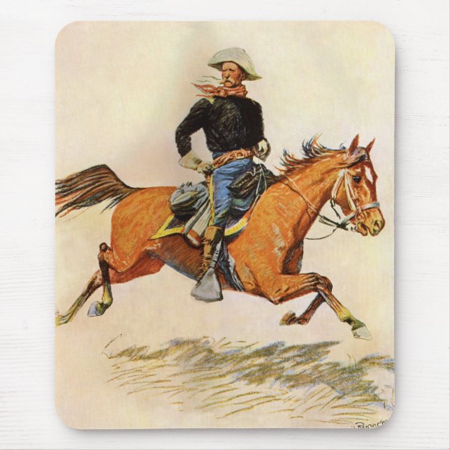 Mousepad Vintage Militar, Oficial de Cavalaria de Remington (Frente)
