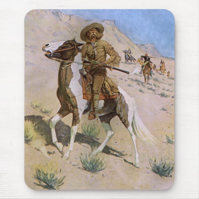 Mousepad Vintage Militares Cowboys, O Escoteiro de Remingto (Frente)