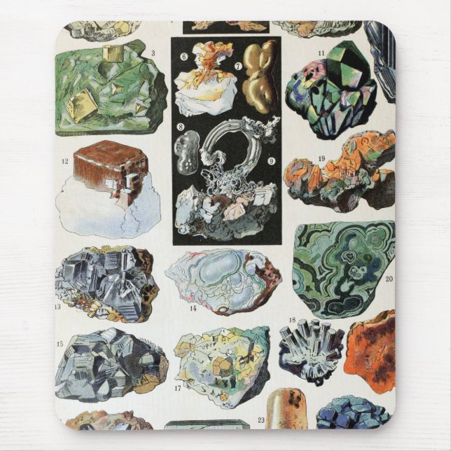 Mousepad Vintage Minerals Rocks Geology (Frente)
