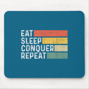 Mousepad Vintage Motivacional Engraçado Retro - Comer Dormi