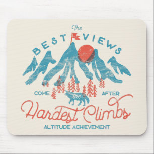 Mousepad Vintage Mountain Wolf Subindo Ao Exterior