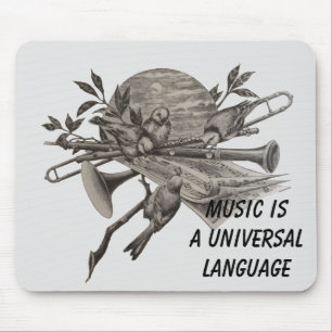 Mousepad Vintage Music é Universal Language Musical