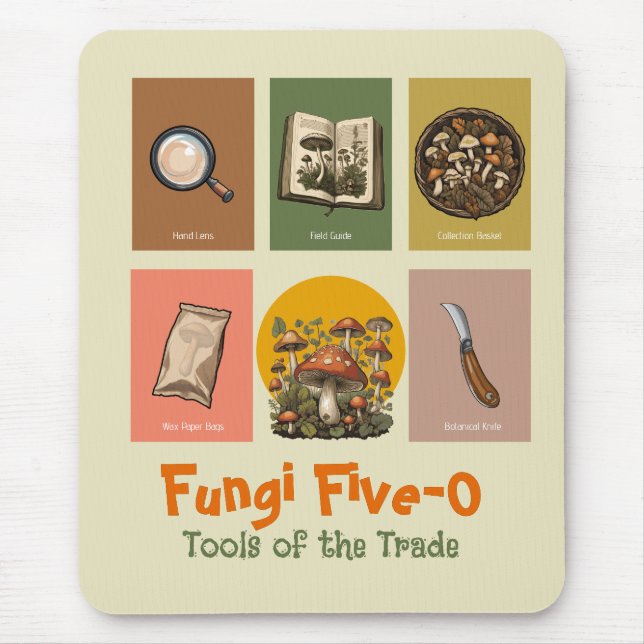 Mousepad Vintage Mycologist Toolkit: Essenciais para Encami (Frente)