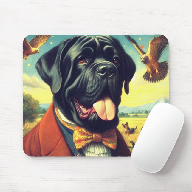 Mousepad Vintage Neapolitan Mastiff Pintura (Com mouse)