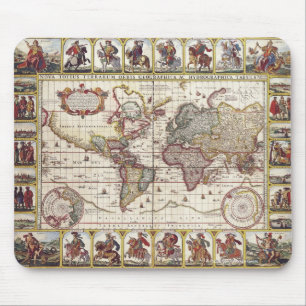 Mousepad Vintage Old World Map History-lover Design