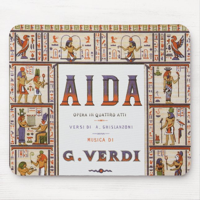 Mousepad Vintage Opera Music, Aida egípcia de Verdi (Frente)