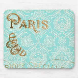 Mousepad Vintage Paris Dourada Design