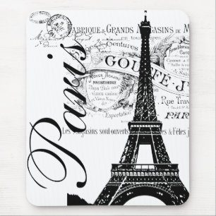 Mousepad Vintage Paris & etiqueta da torre Eiffel