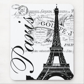 Mousepad Vintage Paris & etiqueta da torre Eiffel