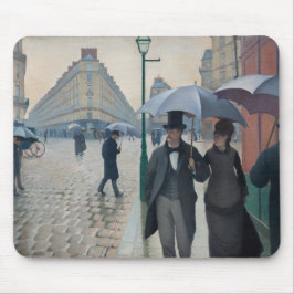 Mousepad Vintage Paris Street em um Dia de Chuva