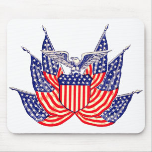 Mousepad Vintage Patriotic American Flag, 4 de julho
