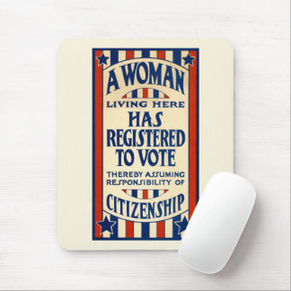Mousepad Vintage Patriótico, Uma Mulher está Registrada par