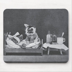 Mousepad Vintage Photo - Gatinho De Enfermeira Chamadora,