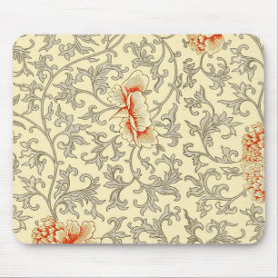 Mousepad Vintage Pink Cinza Botânica Floral