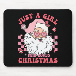 Mousepad Vintage Pink Papai Noel Natal Girls Feriado X