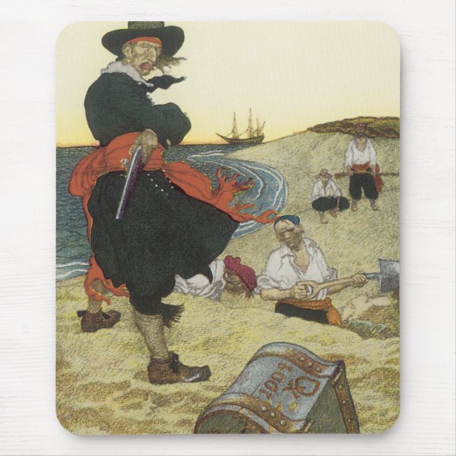 Mousepad Vintage Pirates, William Kidd Burying Treasure (Frente)