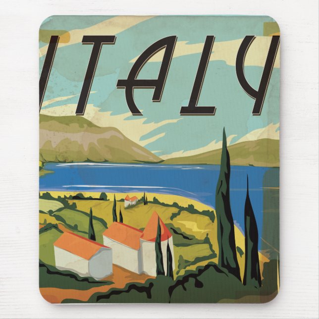 Mousepad Vintage Poster italiano (Frente)