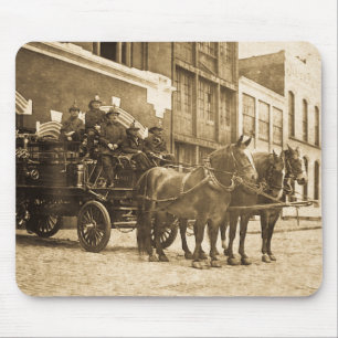 Mousepad Vintage puxado a cavalo da viatura de incêndio