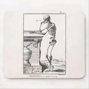 Mousepad Vintage que pensa a anatomia médica de esqueleto