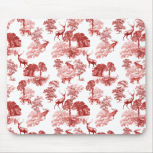 Mousepad Vintage Red Deer Fox Country Toile