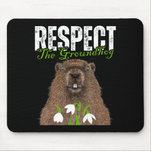 Mousepad Vintage Respeite O Groundhog Engraçado Dia do Grou