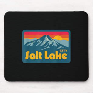 Mousepad Vintage Retro 70s 80s Salt Lake City Utah Mountain