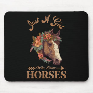 Mousepad Vintage Retro Apenas Uma Menina Que Ama Cavalos7