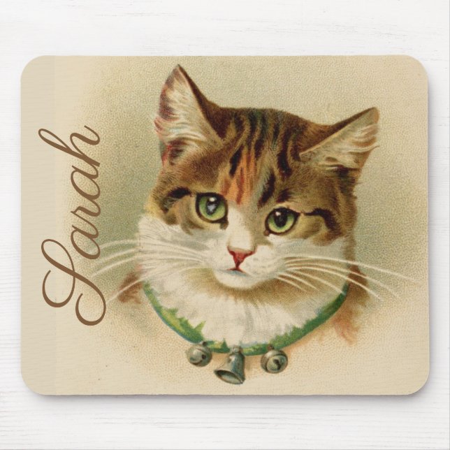 Mousepad Vintage/Retro Cat Personalizado (Frente)