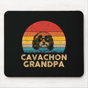 Mousepad Vintage Retro Cavachon Avô Amante de Cães Pata Pai