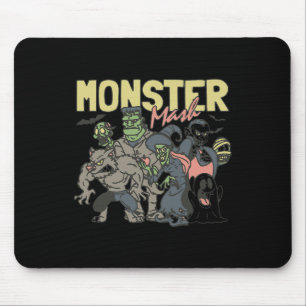 Mousepad Vintage Retro Halloween Monster Mash Boo Ghost Wit