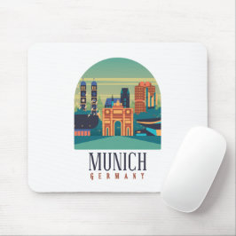 Mousepad Vintage Retro Munich Bavaria Alemanha