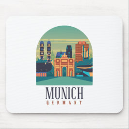 Mousepad Vintage Retro Munich Bavaria Alemanha
